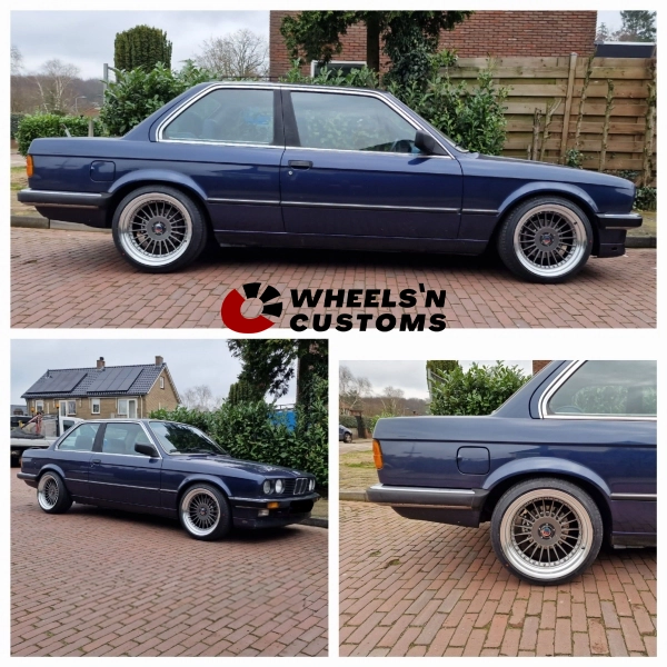 BMW E30 Coupe - 17 inch YKW Wheels Alpina stijl - 8J ET20 + 9J ET15.