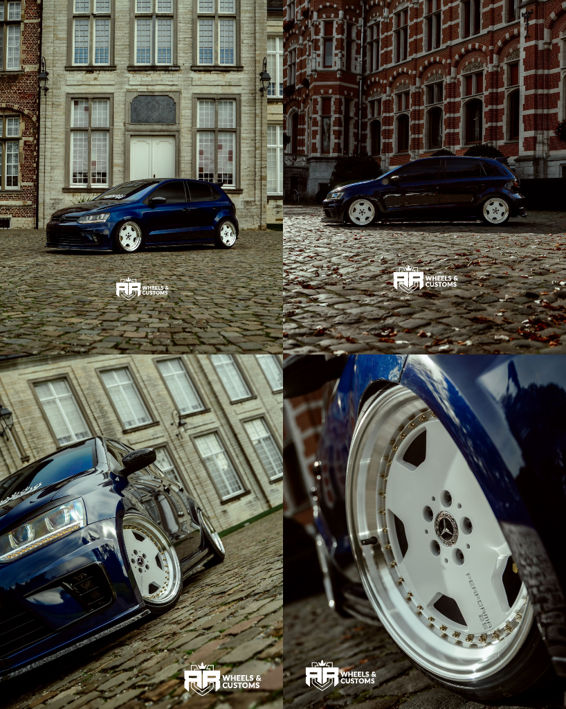 Volkswagen Polo - 17 inch  YKW Wheels Y7858 - White Machined Lip with Gold Rivets - 5x100 8,5J ET30